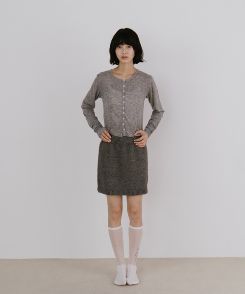 duei（デュイ）の「シアーロングスリーブカーディガン（カーディガン/ボレロ・レディース・グレー/ブラック/ピンク・FREE）」の5枚目の写真