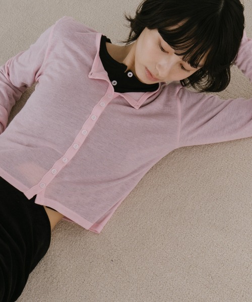 duei（デュイ）の「シアーロングスリーブカーディガン（カーディガン/ボレロ・レディース・グレー/ブラック/ピンク・FREE）」の18枚目の写真