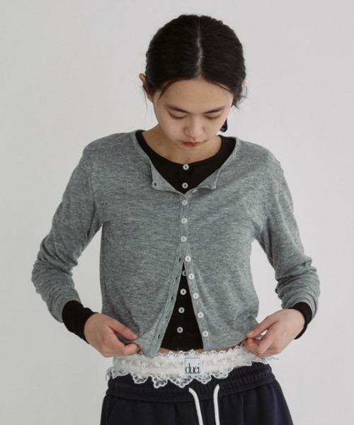 duei（デュイ）の「シアーロングスリーブカーディガン（カーディガン/ボレロ・レディース・グレー/ブラック/ピンク・FREE）」の22枚目の写真