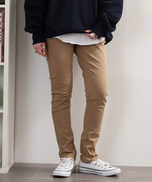 フロントジッパーツイルスキニーパンツ
