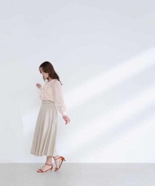 NATURAL BEAUTY BASIC（ナチュラルビューティーベーシック）の「◇フロントフリルブラウス（シャツ/ブラウス・レディース・グレー/ライトグリーン/ピンク・FREE）」の5枚目の写真