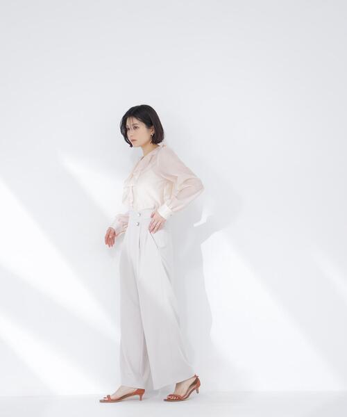 NATURAL BEAUTY BASIC（ナチュラルビューティーベーシック）の「◇フロントフリルブラウス（シャツ/ブラウス・レディース・グレー/ライトグリーン/ピンク・FREE）」の8枚目の写真