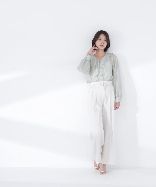 NATURAL BEAUTY BASIC（ナチュラルビューティーベーシック）の「◇フロントフリルブラウス（シャツ/ブラウス・レディース・グレー/ライトグリーン/ピンク・FREE）」の17枚目の写真