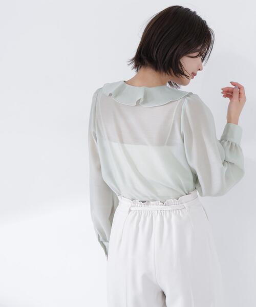 NATURAL BEAUTY BASIC（ナチュラルビューティーベーシック）の「◇フロントフリルブラウス（シャツ/ブラウス・レディース・グレー/ライトグリーン/ピンク・FREE）」の22枚目の写真