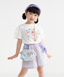＊綿100％＊ミントストライプねこプリントTシャツ
