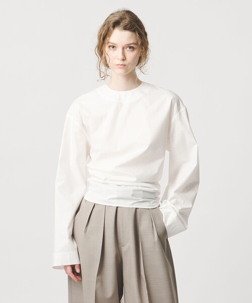 LOEFF（ロエフ）の「＜LOEFF＞フィッシュテイル シャツ（シャツ/ブラウス・レディース・ホワイト/ネイビー・FREE）」の6枚目の写真