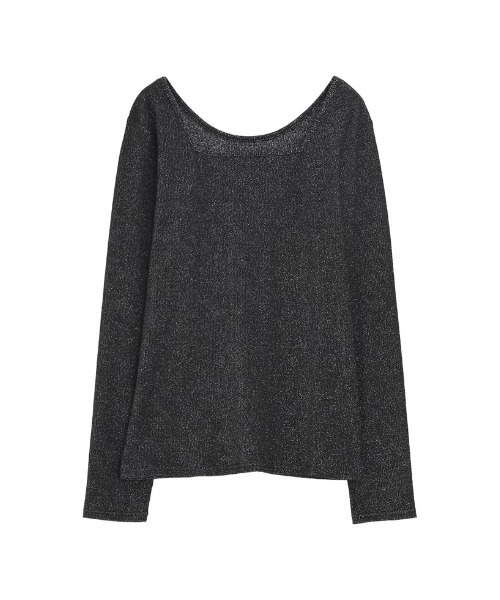 Re:EDIT(リエディ)の「前後2WAYスクエア×ボートネックラメフライスカットソー(Tシャツ/カットソー・レディース・シルバー/ブラック・MEDIUM)」の15枚目の写真