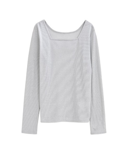 Re:EDIT(リエディ)の「前後2WAYスクエア×ボートネックラメフライスカットソー(Tシャツ/カットソー・レディース・シルバー/ブラック・MEDIUM)」の16枚目の写真