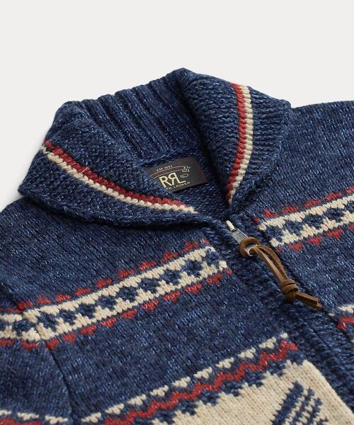 RRL(ダブル アール エル)の「エアプレーングラフィック フルジップ カーディガン(カーディガン/ボレロ・メンズ・ネイビー系1・XS/XL/L/M/S)」の4枚目の写真
