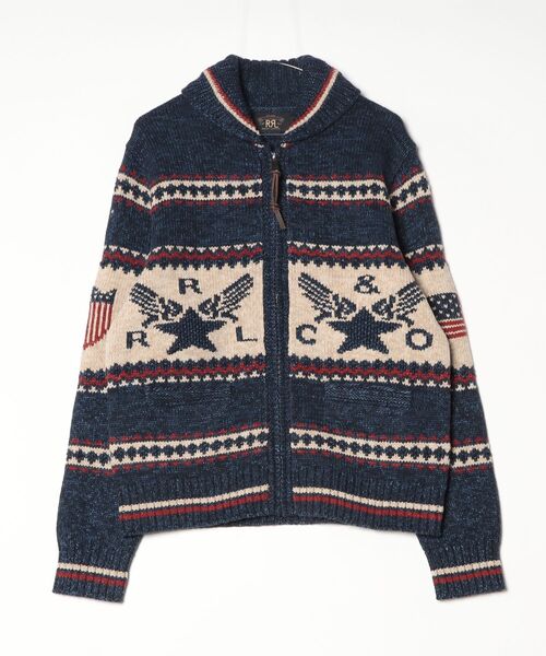 RRL(ダブル アール エル)の「エアプレーングラフィック フルジップ カーディガン(カーディガン/ボレロ・メンズ・ネイビー系1・XS/XL/L/M/S)」の8枚目の写真