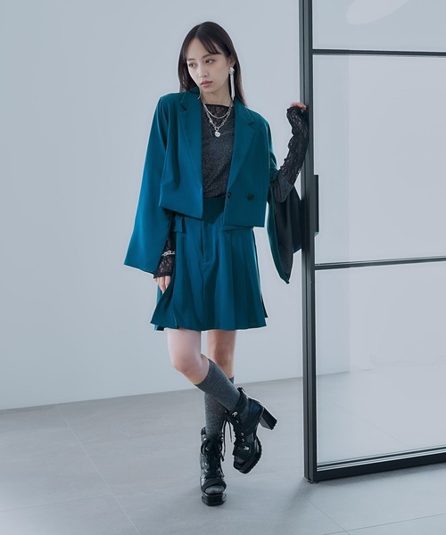 HARE(ハレ)の「トロミプリーツミニスカパン(HARE)(その他パンツ・レディース・ブラック/グリーン・FREE)」の9枚目の写真