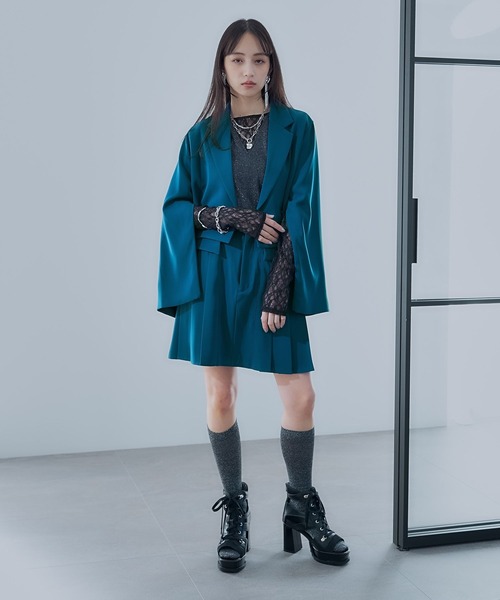 HARE(ハレ)の「トロミプリーツミニスカパン(HARE)(その他パンツ・レディース・ブラック/グリーン・FREE)」の8枚目の写真