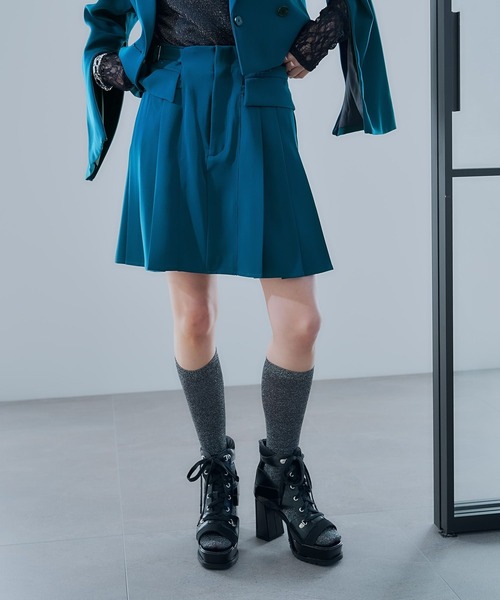 HARE(ハレ)の「トロミプリーツミニスカパン(HARE)(その他パンツ・レディース・ブラック/グリーン・FREE)」の14枚目の写真