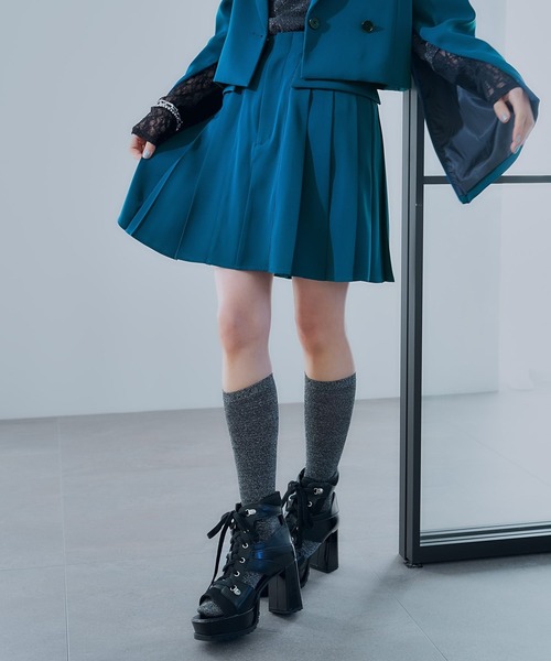 HARE(ハレ)の「トロミプリーツミニスカパン(HARE)(その他パンツ・レディース・ブラック/グリーン・FREE)」の15枚目の写真