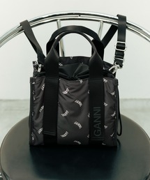 GANNI | 【GANNI for ADAM ET ROPE'】Re-Tech Logo Print Small Tote(トートバッグ)