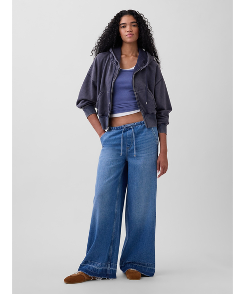 GAP(ギャップ)の「ミッドライズ ウルトラソフト イージーウエスト バギーデニム(デニムパンツ・レディース・インディゴブルー・S/XXS/L/M/XS)」の2枚目の写真