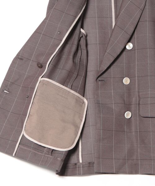 Scrap Book（スクラップブック）の「【Scrap Book】チェックメッシュダブルジャケット（テーラードジャケット・レディース・ブラウン/グレー・FREE）」の4枚目の写真