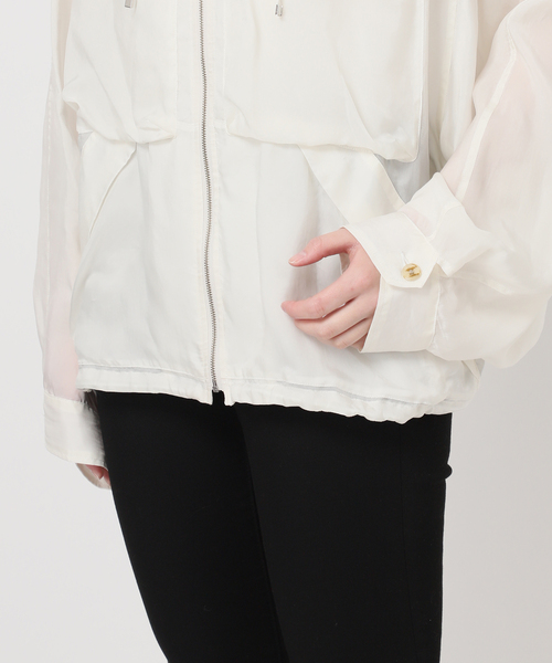 JOURNAL STANDARD（ジャーナルスタンダード）の「ドレープライトパーカー（その他アウター・レディース・ベージュ/ホワイト・FREE）」の7枚目の写真