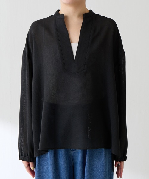 COLLAGE GALLARDAGALANTE（コラージュガリャルダガランテ）の「ヴィンテージメッシュスキッパーシャツ/WEB限定カラー展開（シャツ/ブラウス・レディース・オフホワイト/ベージュ/ブラック・FREE）」の18枚目の写真