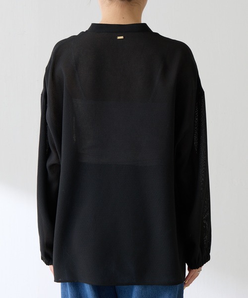 COLLAGE GALLARDAGALANTE（コラージュガリャルダガランテ）の「ヴィンテージメッシュスキッパーシャツ/WEB限定カラー展開（シャツ/ブラウス・レディース・オフホワイト/ベージュ/ブラック・FREE）」の20枚目の写真