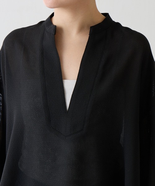 COLLAGE GALLARDAGALANTE（コラージュガリャルダガランテ）の「ヴィンテージメッシュスキッパーシャツ/WEB限定カラー展開（シャツ/ブラウス・レディース・オフホワイト/ベージュ/ブラック・FREE）」の22枚目の写真