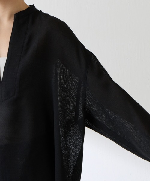 COLLAGE GALLARDAGALANTE（コラージュガリャルダガランテ）の「ヴィンテージメッシュスキッパーシャツ/WEB限定カラー展開（シャツ/ブラウス・レディース・オフホワイト/ベージュ/ブラック・FREE）」の11枚目の写真