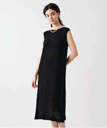 【M/L】シャーリングニットスリーブレスワンピース