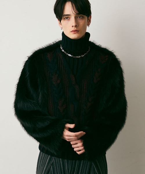 Fur Design heavy knit sweater / вязаный свитер плотной вязки