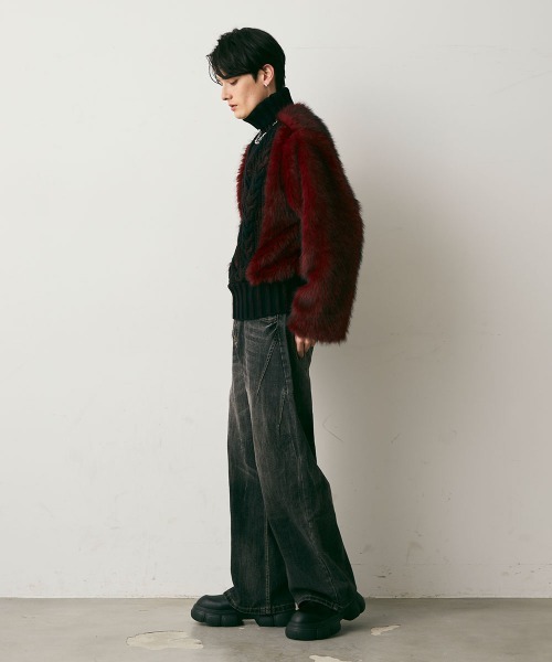 Shoowtime(ショウタイム)の「Fur Design Heavy Knit Sweater / ファーデザインヘビーニットセーター(ニット/セーター・メンズ・レッド系/ブラック系・MEDIUM/LARGE/X-LARGE)」の20枚目の写真