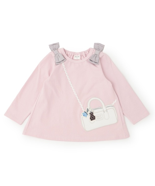 petit main(プティマイン)の「ミニバッグ長袖Tシャツ(Tシャツ/カットソー・キッズ・ネイビー/アイボリー/ライトピンク・90cm/100cm/110cm/130cm/80cm/120cm)」の9枚目の写真