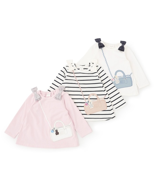 petit main(プティマイン)の「ミニバッグ長袖Tシャツ(Tシャツ/カットソー・キッズ・ネイビー/アイボリー/ライトピンク・90cm/100cm/110cm/130cm/80cm/120cm)」の18枚目の写真