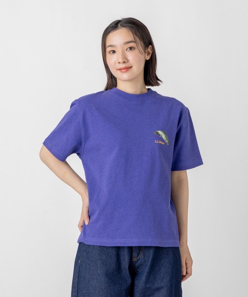 L.L.Bean(エルエルビーン)の「【JAPAN EDITION】ビーンズ 1980 ショートスリーブ・カタログ・トラウト・ティ(Tシャツ/カットソー・レディース・ブルーグリーン/ライトグレー/パープル/ネイビー・MEDIUM)」の4枚目の写真