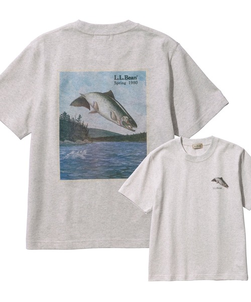 L.L.Bean(エルエルビーン)の「【JAPAN EDITION】ビーンズ 1980 ショートスリーブ・カタログ・トラウト・ティ(Tシャツ/カットソー・レディース・ブルーグリーン/ライトグレー/パープル/ネイビー・MEDIUM)」の2枚目の写真