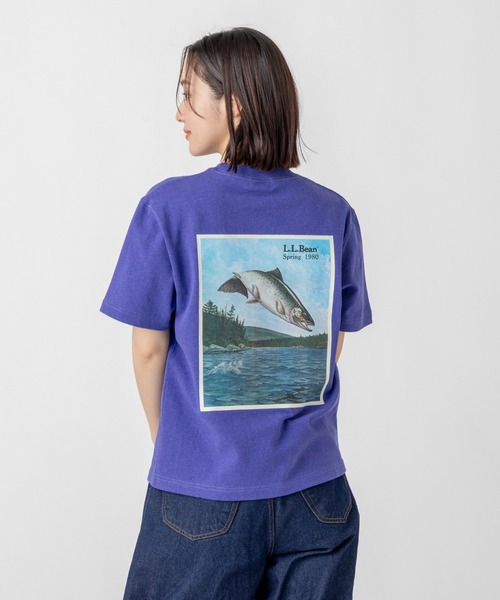 L.L.Bean(エルエルビーン)の「【JAPAN EDITION】ビーンズ 1980 ショートスリーブ・カタログ・トラウト・ティ(Tシャツ/カットソー・レディース・ブルーグリーン/ライトグレー/パープル/ネイビー・MEDIUM)」の8枚目の写真