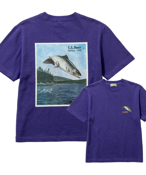 L.L.Bean(エルエルビーン)の「【JAPAN EDITION】ビーンズ 1980 ショートスリーブ・カタログ・トラウト・ティ(Tシャツ/カットソー・レディース・ブルーグリーン/ライトグレー/パープル/ネイビー・MEDIUM)」の9枚目の写真