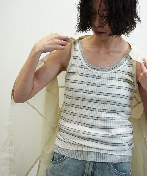 gossara(ゴサラ)の「【着回し力抜群】リブニットタンク(タンクトップ・レディース・その他/オフホワイト/グレー/チャコールグレー・FREE)」の9枚目の写真
