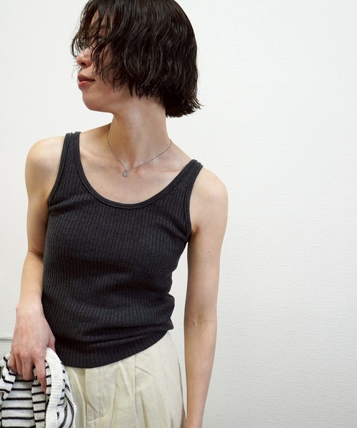 gossara(ゴサラ)の「【着回し力抜群】リブニットタンク(タンクトップ・レディース・その他/オフホワイト/グレー/チャコールグレー・FREE)」の16枚目の写真