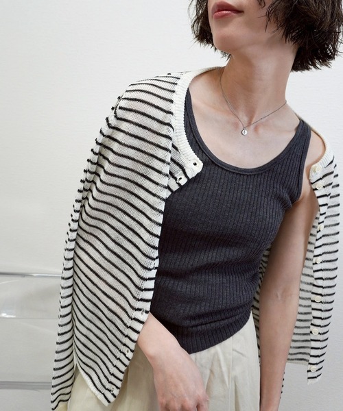 gossara(ゴサラ)の「【着回し力抜群】リブニットタンク(タンクトップ・レディース・その他/オフホワイト/グレー/チャコールグレー・FREE)」の18枚目の写真