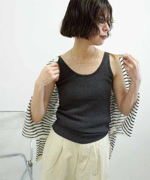 gossara(ゴサラ)の「【着回し力抜群】リブニットタンク(タンクトップ・レディース・その他/オフホワイト/グレー/チャコールグレー・FREE)」の19枚目の写真