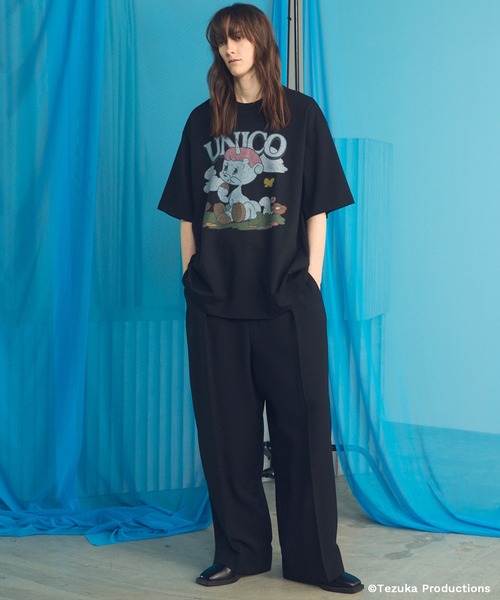 MAISON SPECIAL（メゾンスペシャル）の「《UNISEX》【TEZUKA CHARACTERS for MAISON SPECIAL】- UNICO - Prime-Over Crew Neck Graphic T-Shirt/- ユニコ - プライムオーバークルーネックグラフィックTシャツ【MAISON SPECIAL/メゾンスペシャル】（Tシャツ/カットソー・メンズ・ホワイト/ブラック・0/2/1）」の5枚目の写真