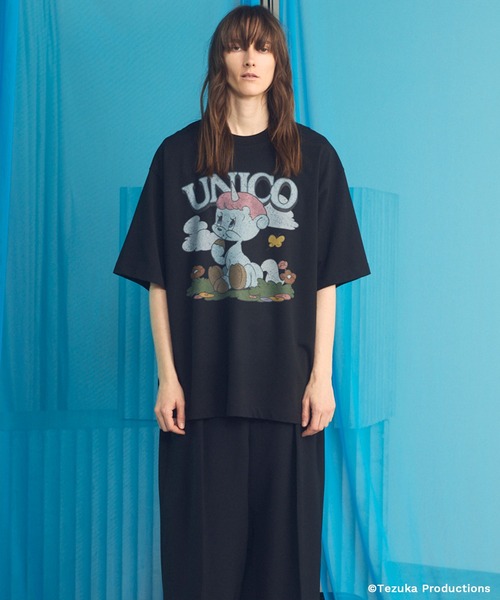 MAISON SPECIAL（メゾンスペシャル）の「《UNISEX》【TEZUKA CHARACTERS for MAISON SPECIAL】- UNICO - Prime-Over Crew Neck Graphic T-Shirt/- ユニコ - プライムオーバークルーネックグラフィックTシャツ【MAISON SPECIAL/メゾンスペシャル】（Tシャツ/カットソー・メンズ・ホワイト/ブラック・0/2/1）」の6枚目の写真