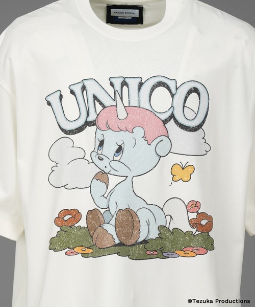 MAISON SPECIAL（メゾンスペシャル）の「《UNISEX》【TEZUKA CHARACTERS for MAISON SPECIAL】- UNICO - Prime-Over Crew Neck Graphic T-Shirt/- ユニコ - プライムオーバークルーネックグラフィックTシャツ【MAISON SPECIAL/メゾンスペシャル】（Tシャツ/カットソー・メンズ・ホワイト/ブラック・0/2/1）」の10枚目の写真