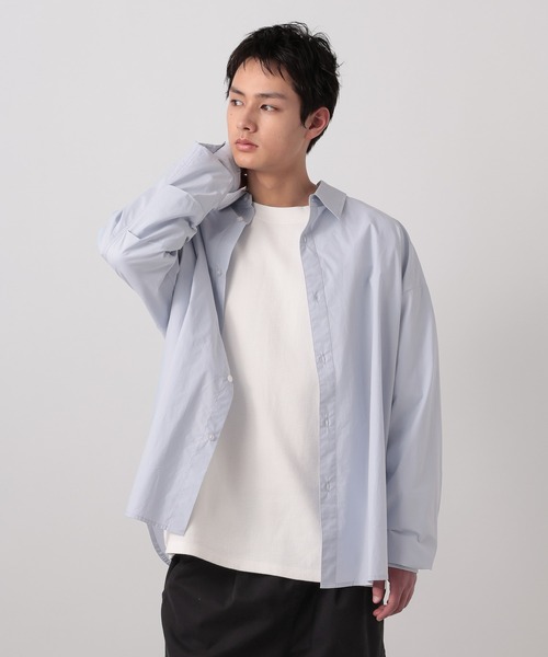 BAYFLOW(ベイフロー)の「【WEB限定】ベーシックルーズカラーシャツ / オーバーサイズ / レギュラーシャツ(シャツ/ブラウス・メンズ・チャコールグレー/ブルー/グレイッシュベージュ/ホワイト/ストライプ・SMALL/MEDIUM/LARGE)」の1枚目の写真