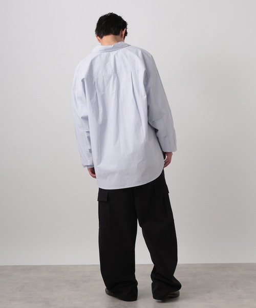 BAYFLOW(ベイフロー)の「【WEB限定】ベーシックルーズカラーシャツ / オーバーサイズ / レギュラーシャツ(シャツ/ブラウス・メンズ・チャコールグレー/ブルー/グレイッシュベージュ/ホワイト/ストライプ・SMALL/MEDIUM/LARGE)」の17枚目の写真