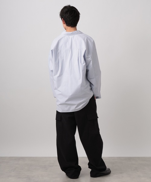 BAYFLOW(ベイフロー)の「【WEB限定】ベーシックルーズカラーシャツ / オーバーサイズ / レギュラーシャツ(シャツ/ブラウス・メンズ・チャコールグレー/ブルー/グレイッシュベージュ/ホワイト/ストライプ・SMALL/MEDIUM/LARGE)」の18枚目の写真