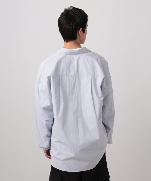 BAYFLOW(ベイフロー)の「【WEB限定】ベーシックルーズカラーシャツ / オーバーサイズ / レギュラーシャツ(シャツ/ブラウス・メンズ・チャコールグレー/ブルー/グレイッシュベージュ/ホワイト/ストライプ・SMALL/MEDIUM/LARGE)」の16枚目の写真