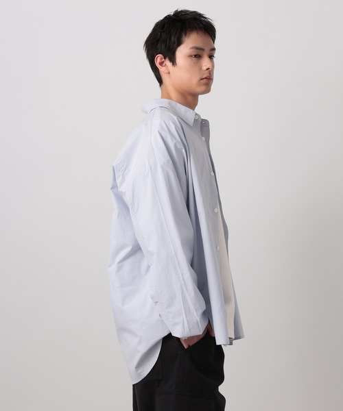 BAYFLOW(ベイフロー)の「【WEB限定】ベーシックルーズカラーシャツ / オーバーサイズ / レギュラーシャツ(シャツ/ブラウス・メンズ・チャコールグレー/ブルー/グレイッシュベージュ/ホワイト/ストライプ・SMALL/MEDIUM/LARGE)」の22枚目の写真