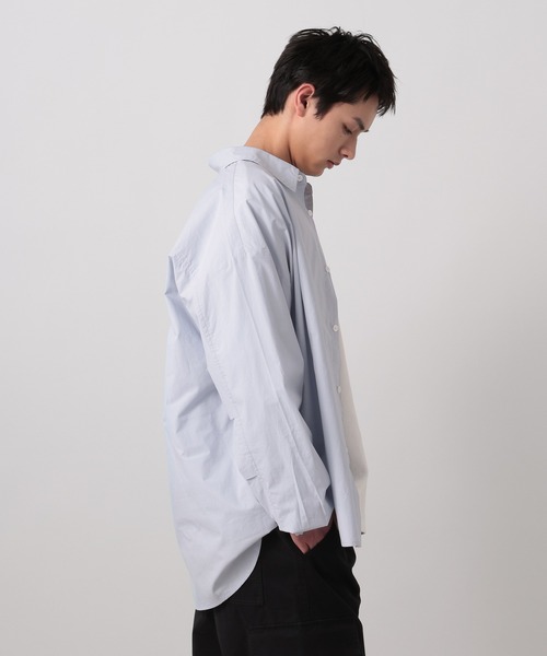 BAYFLOW(ベイフロー)の「【WEB限定】ベーシックルーズカラーシャツ / オーバーサイズ / レギュラーシャツ(シャツ/ブラウス・メンズ・チャコールグレー/ブルー/グレイッシュベージュ/ホワイト/ストライプ・SMALL/MEDIUM/LARGE)」の15枚目の写真