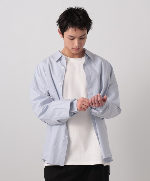BAYFLOW(ベイフロー)の「【WEB限定】ベーシックルーズカラーシャツ / オーバーサイズ / レギュラーシャツ(シャツ/ブラウス・メンズ・チャコールグレー/ブルー/グレイッシュベージュ/ホワイト/ストライプ・SMALL/MEDIUM/LARGE)」の20枚目の写真
