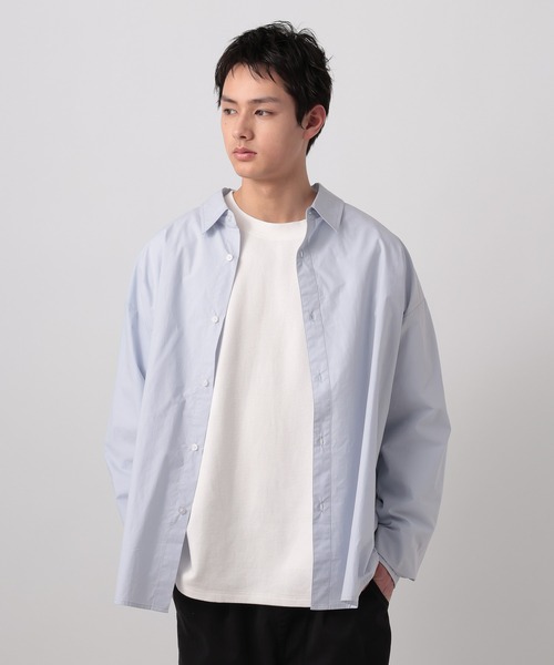 BAYFLOW(ベイフロー)の「【WEB限定】ベーシックルーズカラーシャツ / オーバーサイズ / レギュラーシャツ(シャツ/ブラウス・メンズ・チャコールグレー/ブルー/グレイッシュベージュ/ホワイト/ストライプ・SMALL/MEDIUM/LARGE)」の14枚目の写真